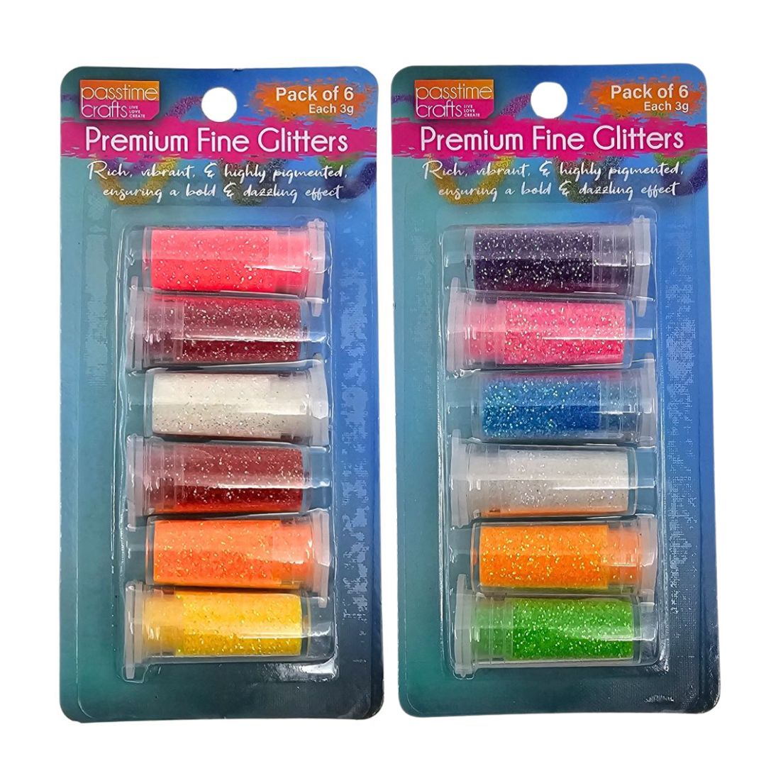 Glitter Fine Powder Multi 3g S/6 2-Ast-P