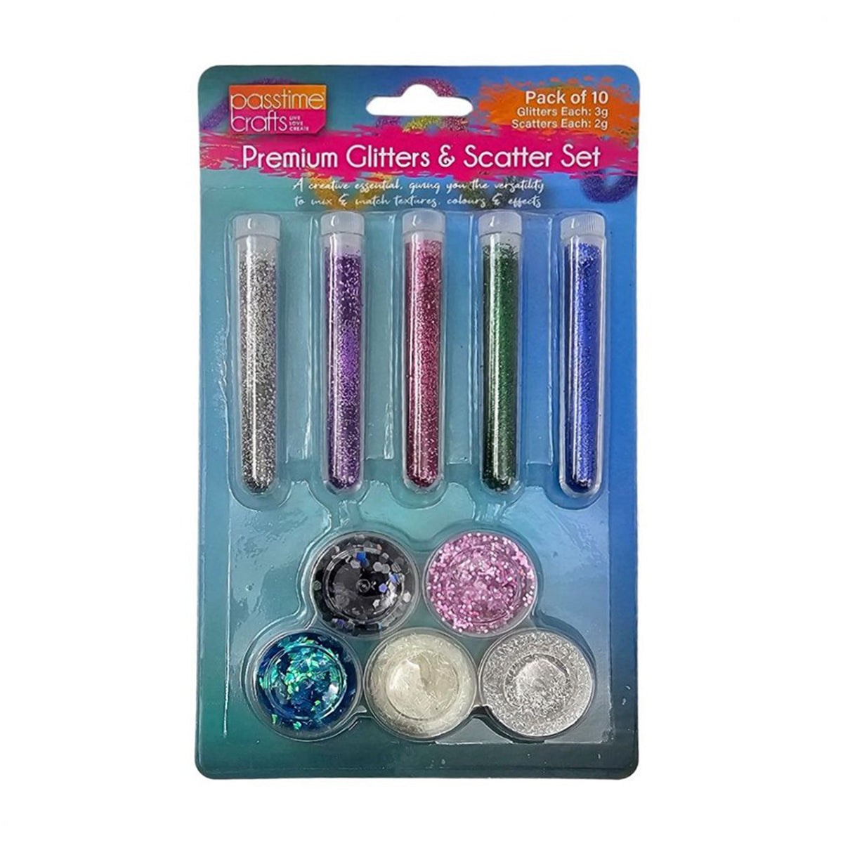Glitter Fine-3g Chnky-2g S/10-P