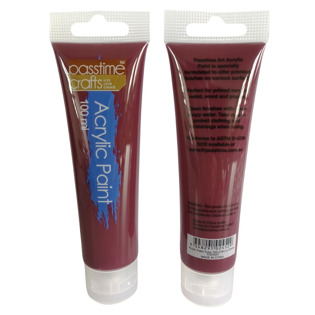 Acrylic Paint Tube 100ml-Berry Cherry