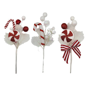 Xmas Candy Pick Bow/Bell/Ball 3-Ast 20-30cm