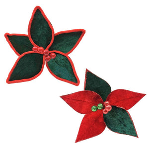 Xmas Flwr Trad/Trim 2-Ast 21cm