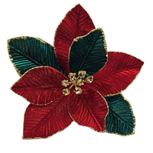 Xmas Flwr Trad Gilter Red/Grn 17x24cm