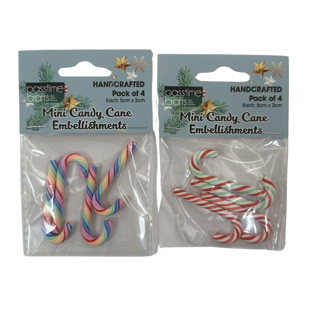Xmas Embellish Candy Cane 2-Ast Pkt 4