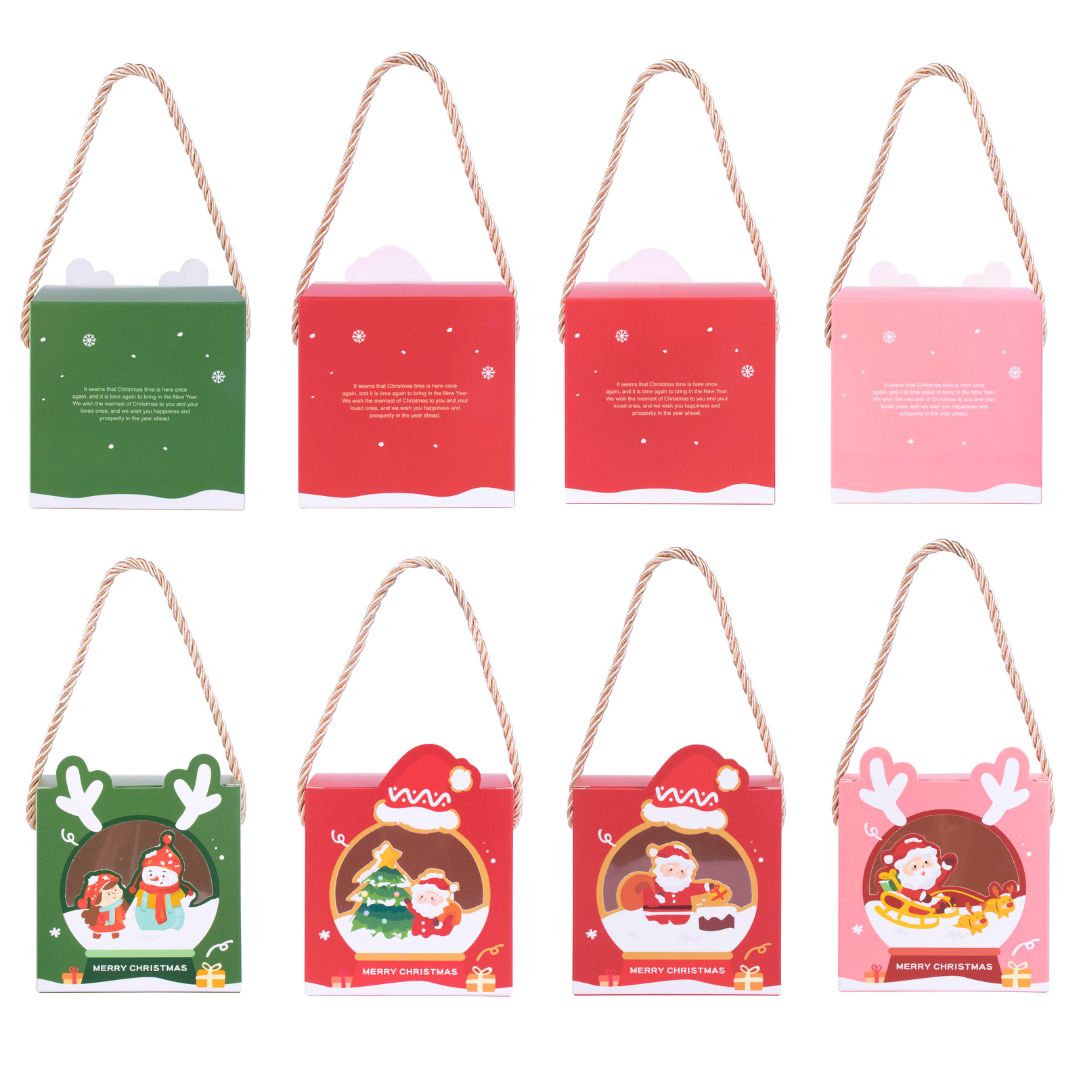 Xmas Treat Box Lux/Wndw Rope S/4