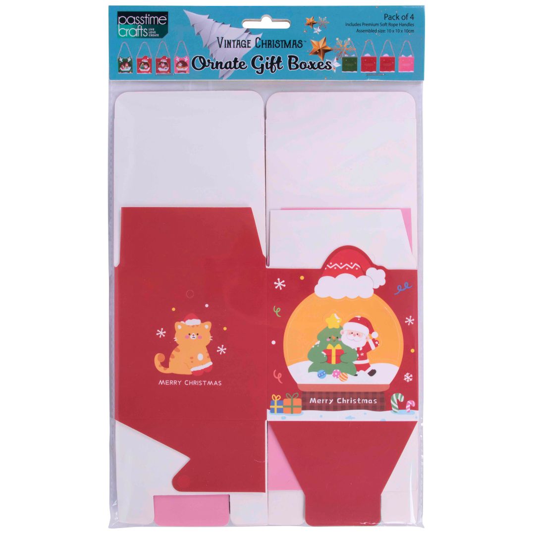 Xmas Treat Box Lux/Wndw Rope S/4