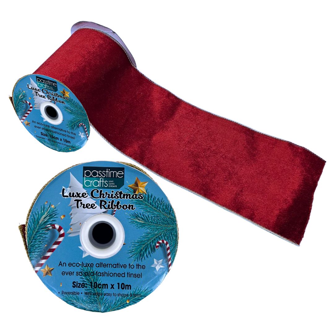 Xmas XL Tree Ribbon Luxe 2-Ast 10m