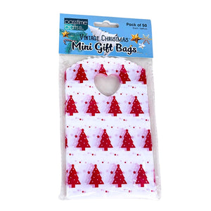 Xmas Gift Bags Mini Printed Pkt 50