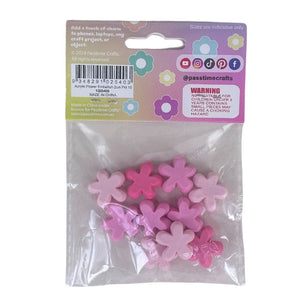 Acrylic Flower Embellish 2cm Pkt 10