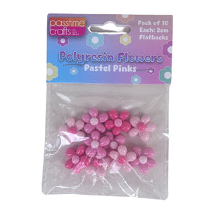 Acrylic Flower Embellish 2cm Pkt 10