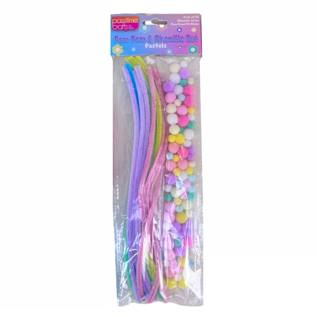PomPom Chenille Multi Pastels Pkt 75