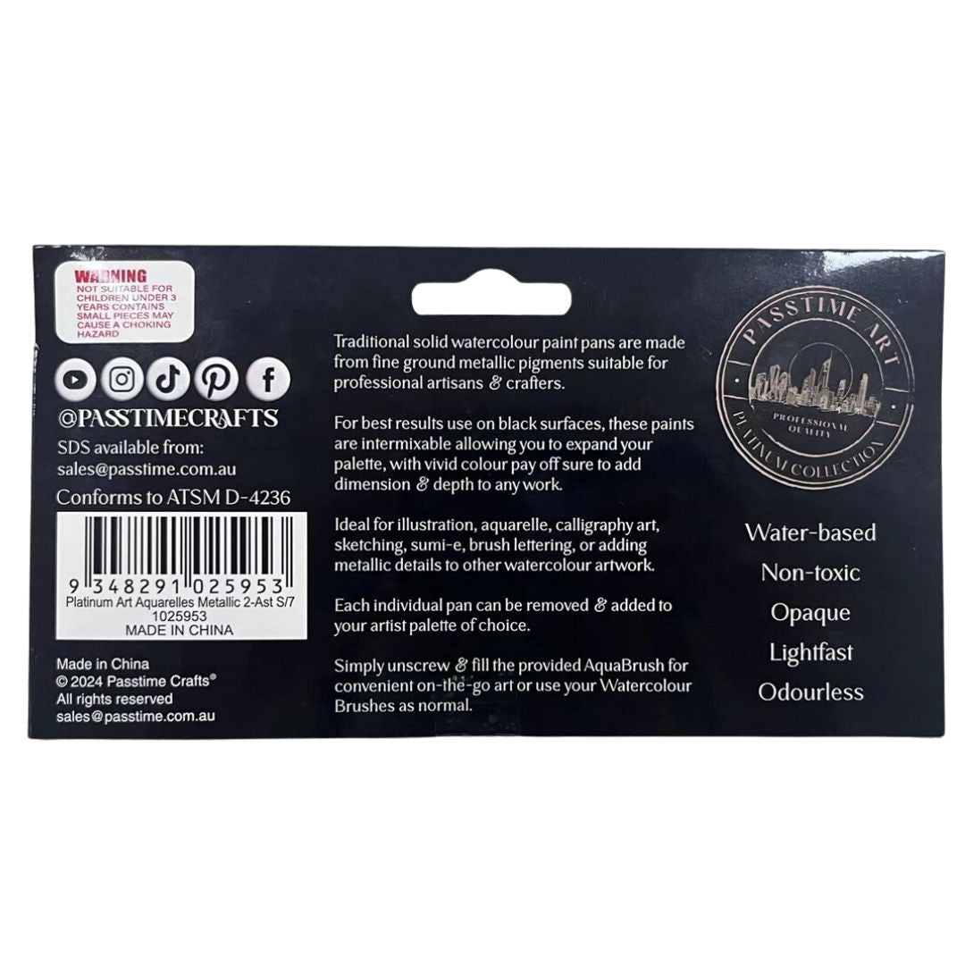 Platinum Art Aquarelles Metallic 2-Ast S/7