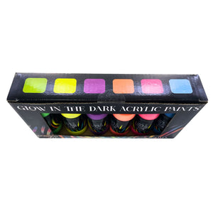 Platinum Art Acrylic Glow/Flro Paints 6x59ml