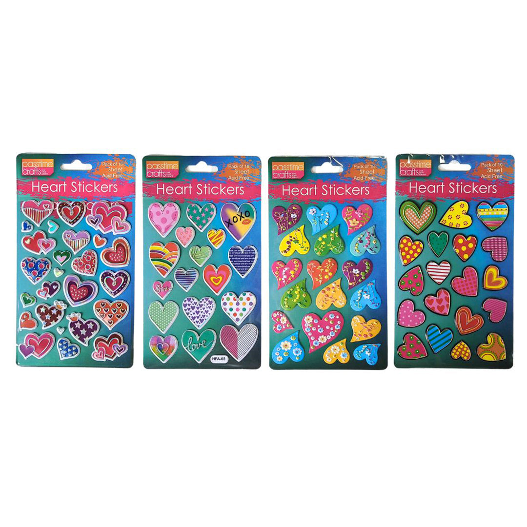 Stickers 3D Mix Love Hearts 4-Ast