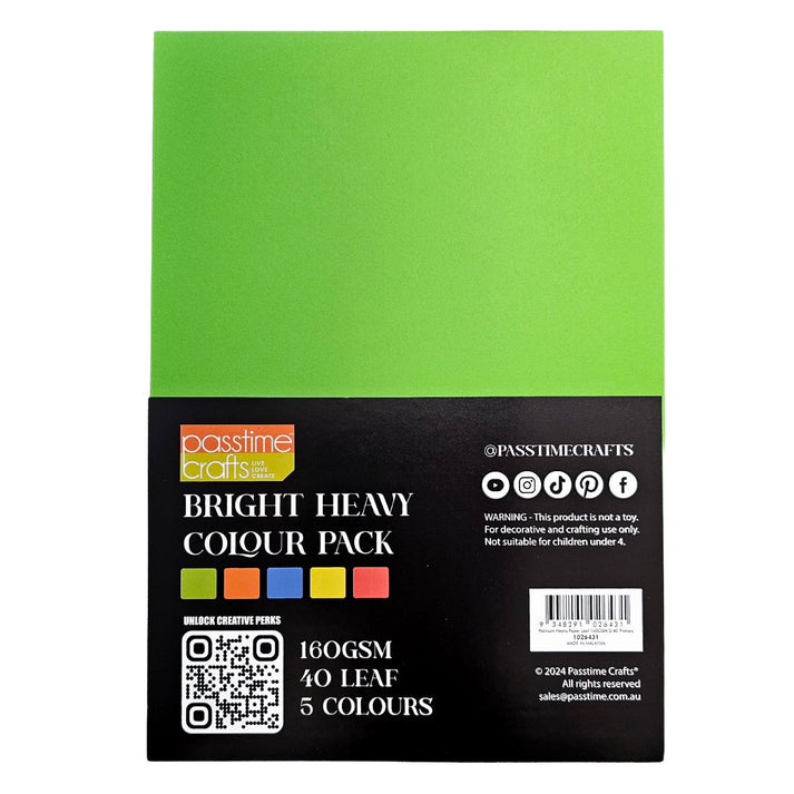 A4 Multi-Colour Cardstock 160GSM 40 Sheets – Passtime Crafts