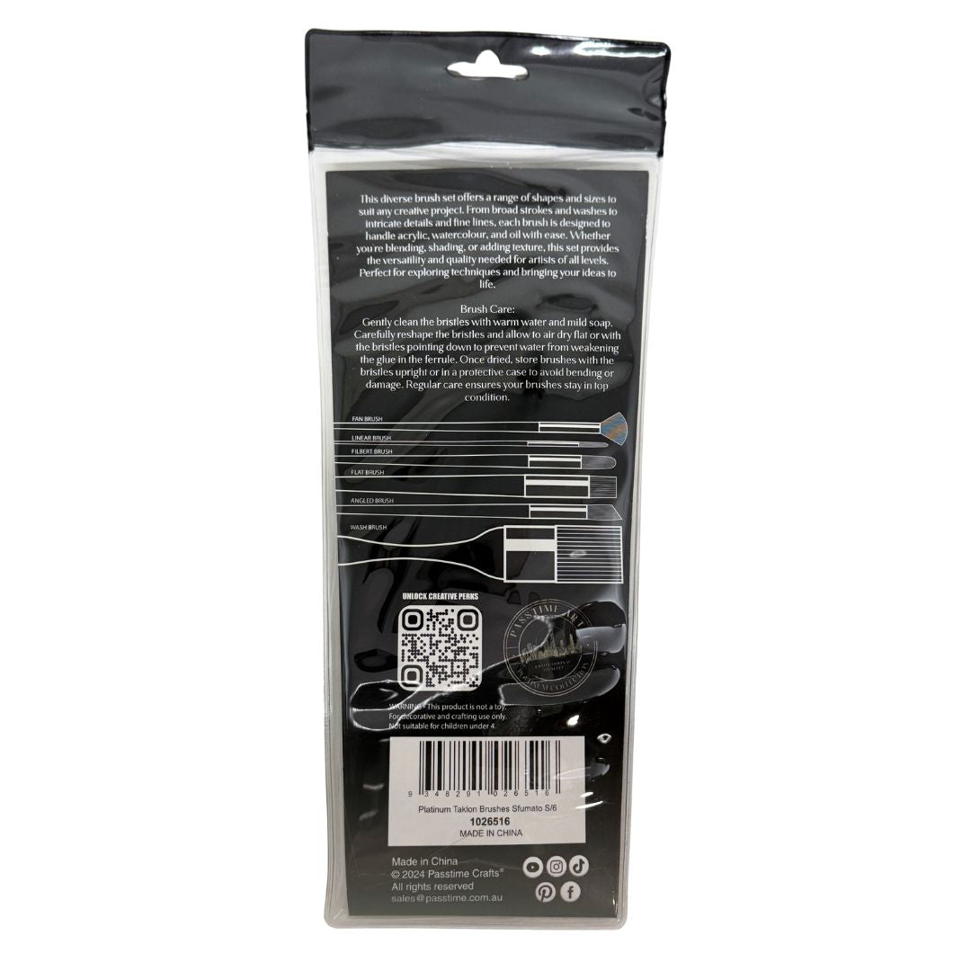 Platinum Taklon Brushes Sfumato S/6