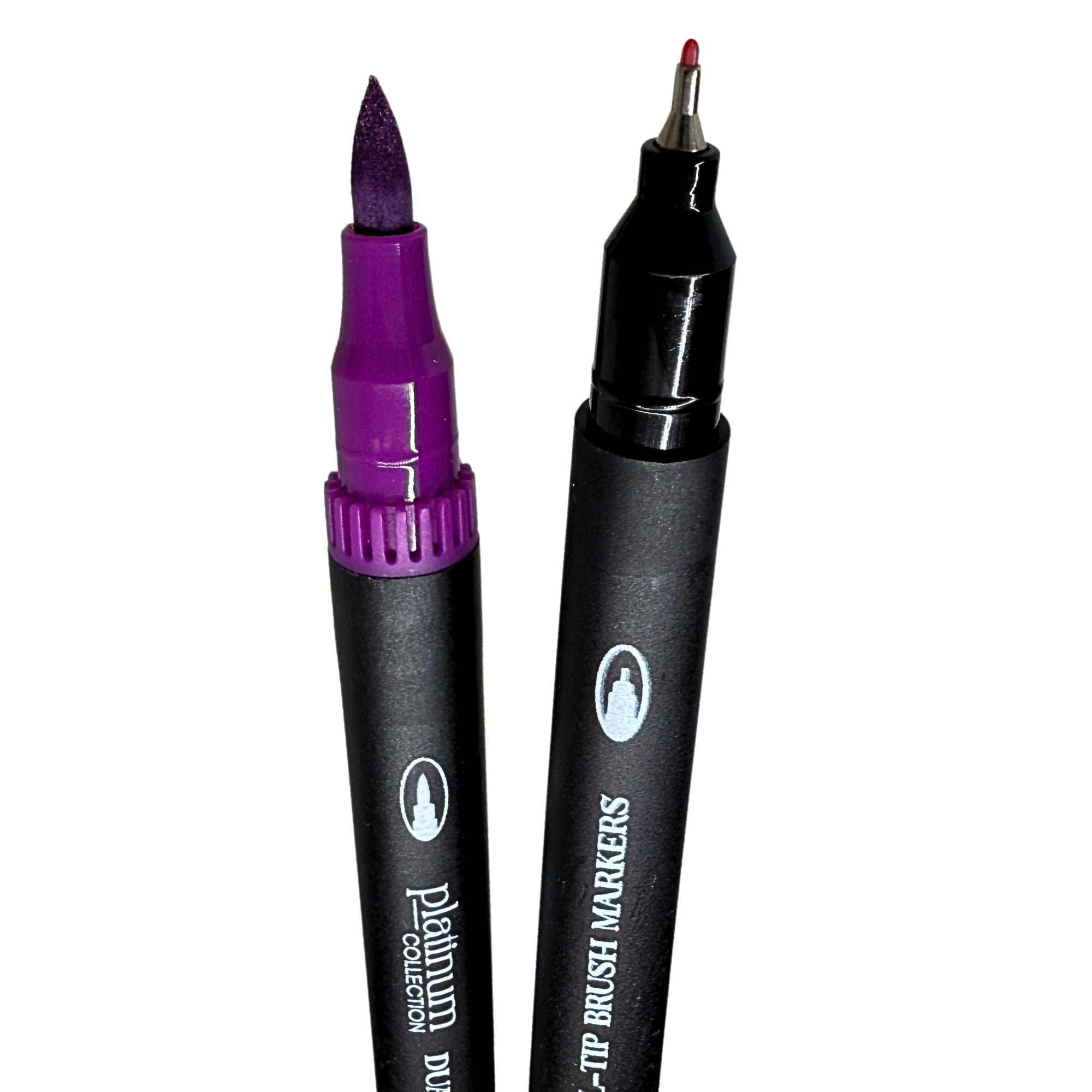 Platinum Dual-Tip Fine/Brush Markers S/48