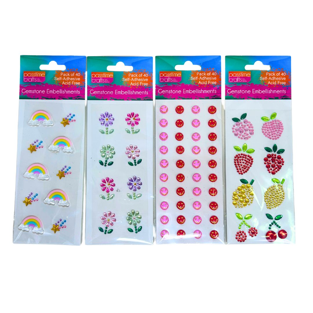 Gem Decals Mini 3D S/Adhs 4-Ast