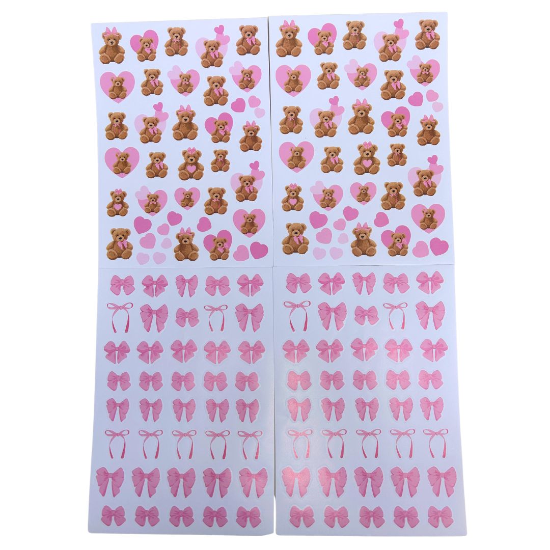 Stickers Blush Bear/Bow/Hearts S/4