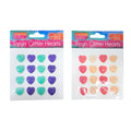 Glitter Resin Hearts S/Adhs Pkt 16 2-Ast