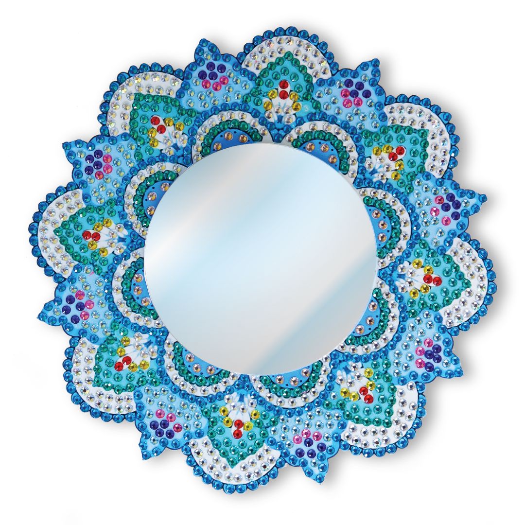 Diamond Art Acrylic Mirror w/Stand 2-Ast 15cm