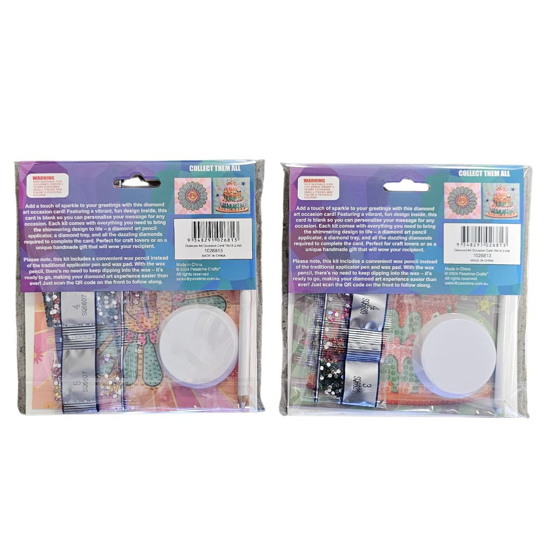 Diamond Art Occasion Card 15x15 3-Ast