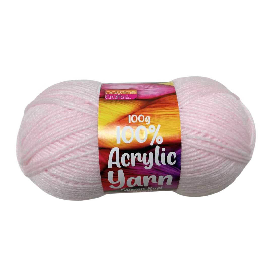 Passtime Acrylic Yarn 100g -Baby Pink