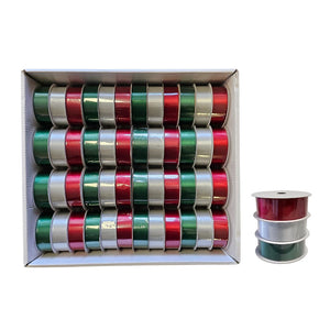 Xmas Solid Ribbon Satin 25mmx3m