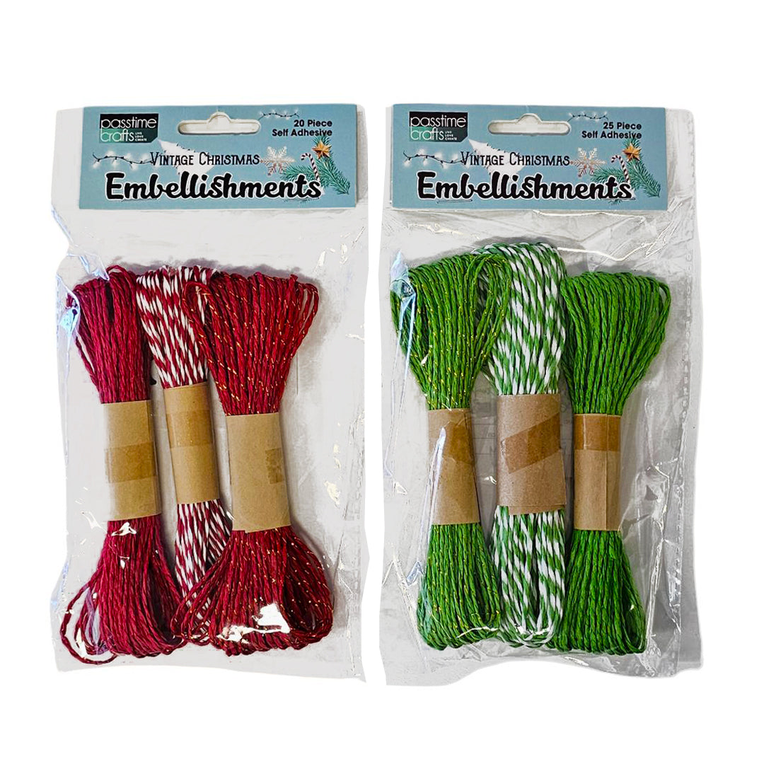 Xmas Gifting Twine Pkt 3 10m 2-Ast