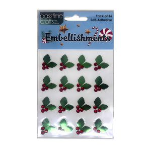 Xmas Gem Stickers Trans Pkt 16