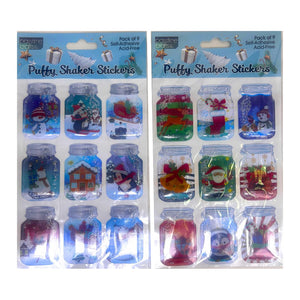 Xmas Puffy Shaker S/Adhs Pkt 9 2-Ast