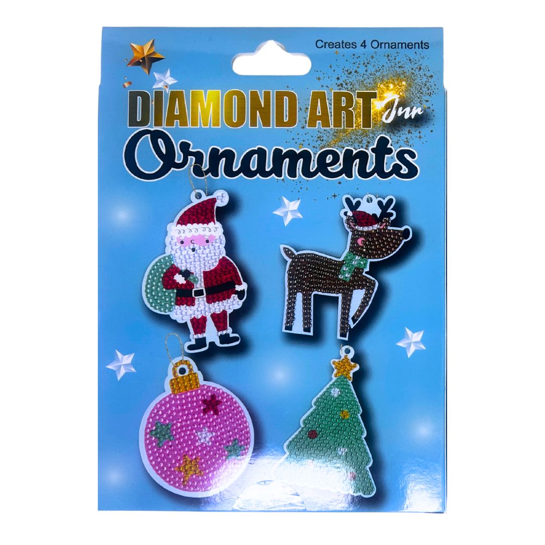 Xmas Diamond Art Jnr Ornmnt 4-Ast
