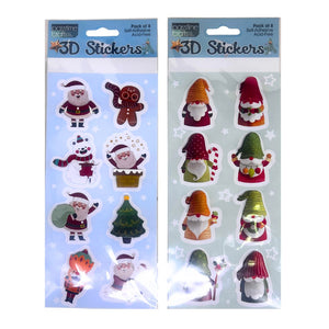 Xmas 3D Stickers Pkt 8 4-Ast