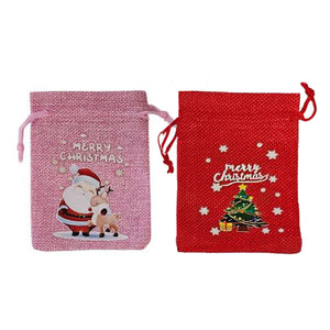 Xmas Novelty Mini Sacks Print 11x9cm Pkt 2