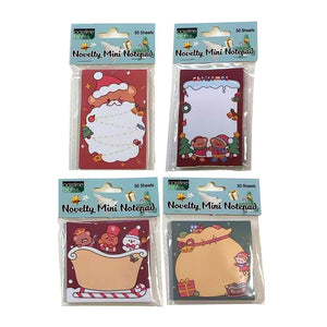 Xmas Novelty Mini Notepad S/50 3-Ast