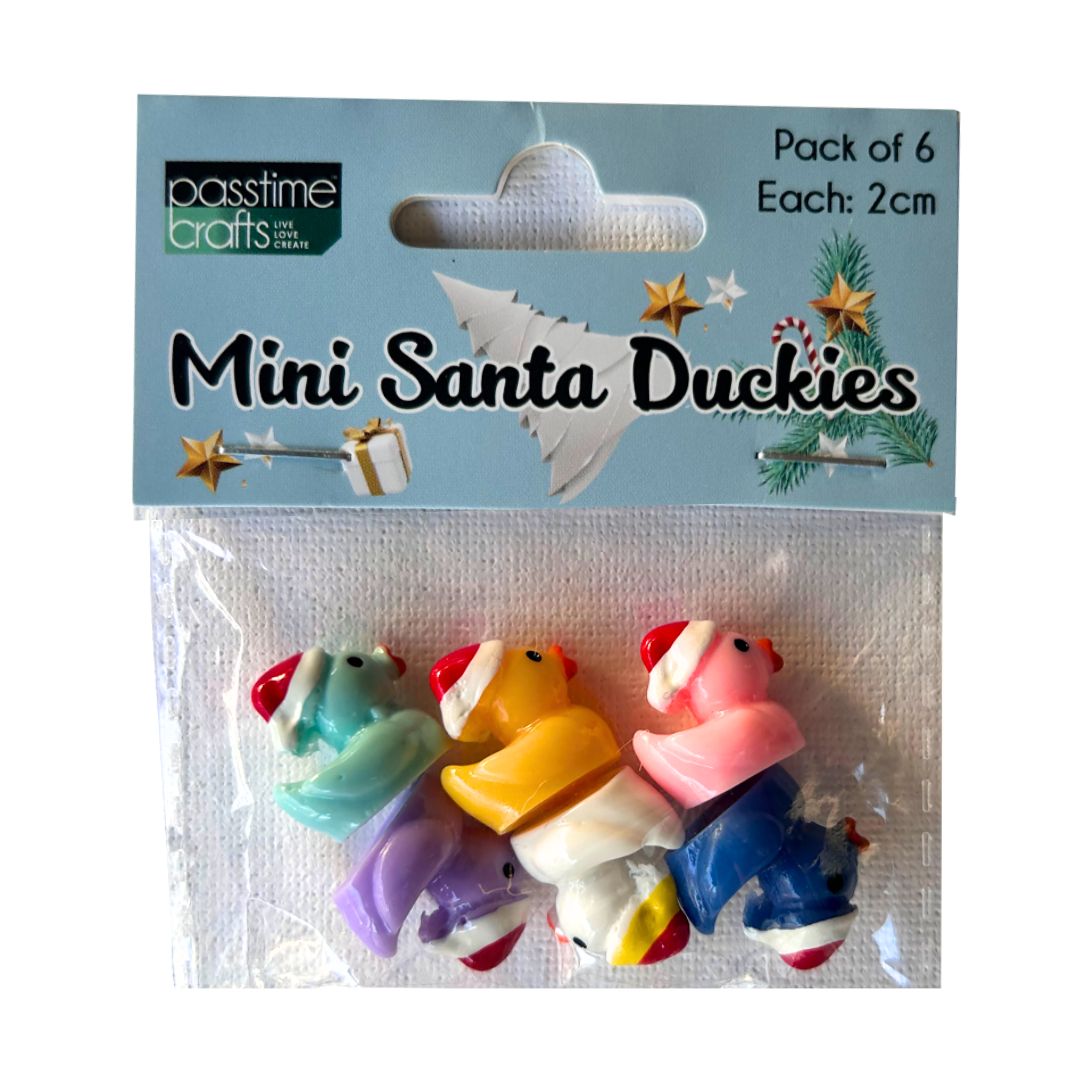 Xmas Craft Mini Santa-Ducky 2cm Pkt 6