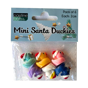 Xmas Craft Mini Santa-Ducky 2cm Pkt 6