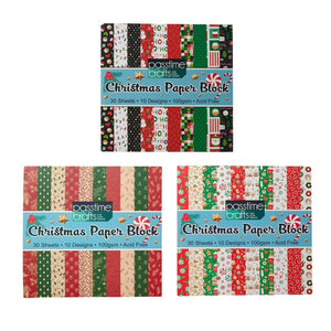 Xmas Paperblocks 15x15cm 80gsm S/30 3-Ast