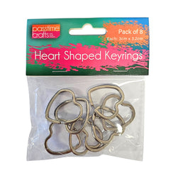 Heart Shape Keyrings Pack of 8