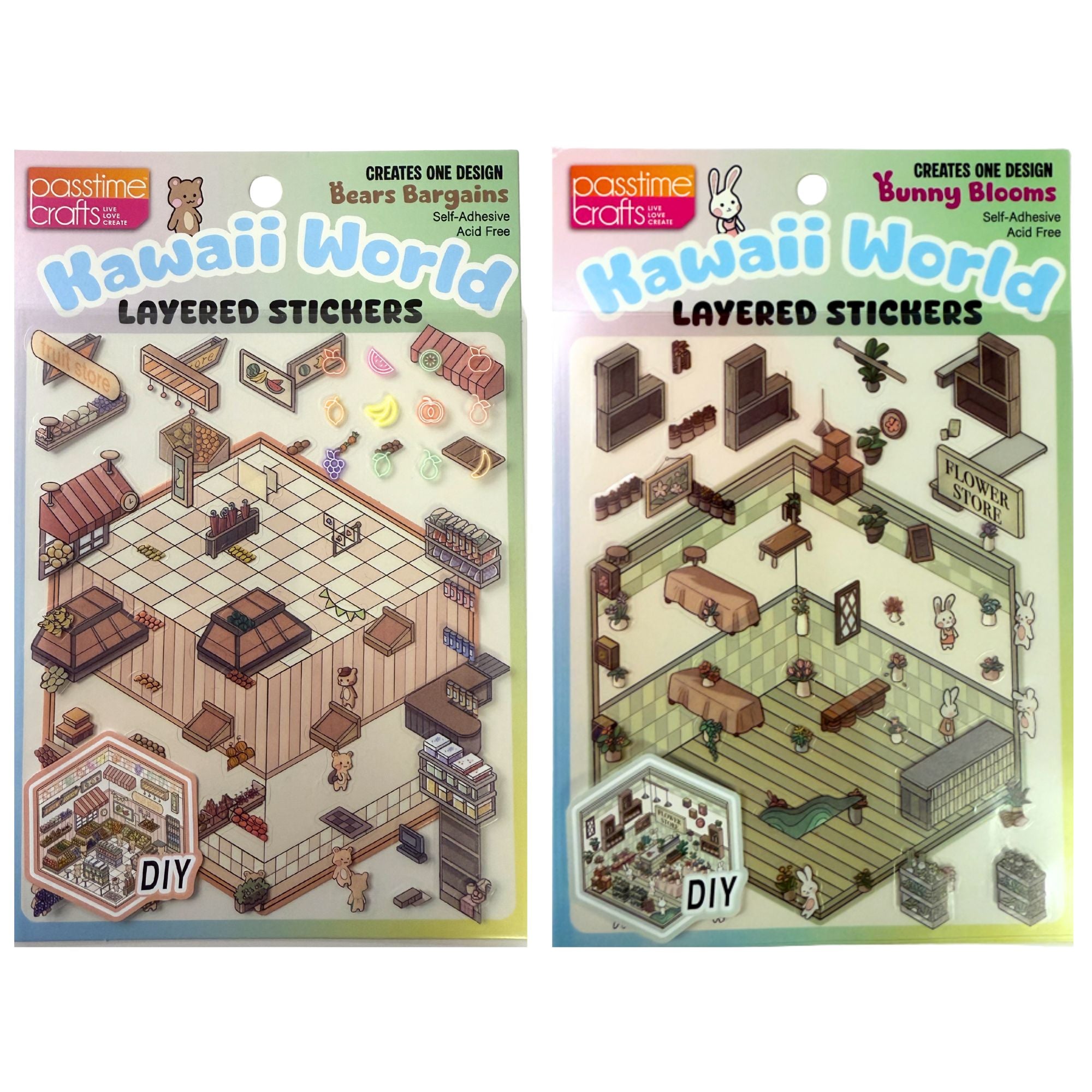 Kawaii World Layered Stickers