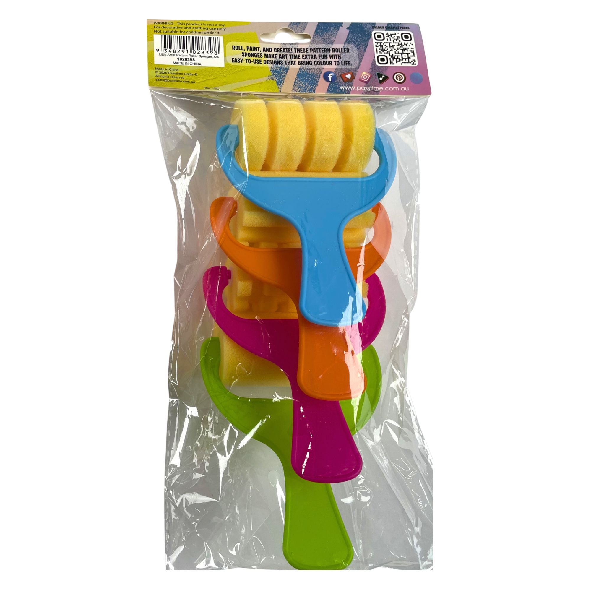 Pattern Roller Sponges - Pack of 4