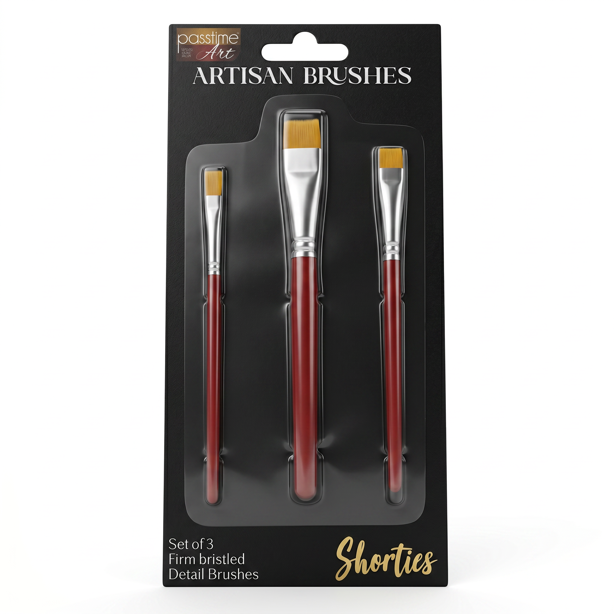 Platinum Shorties Artist Brushes Pack of 3