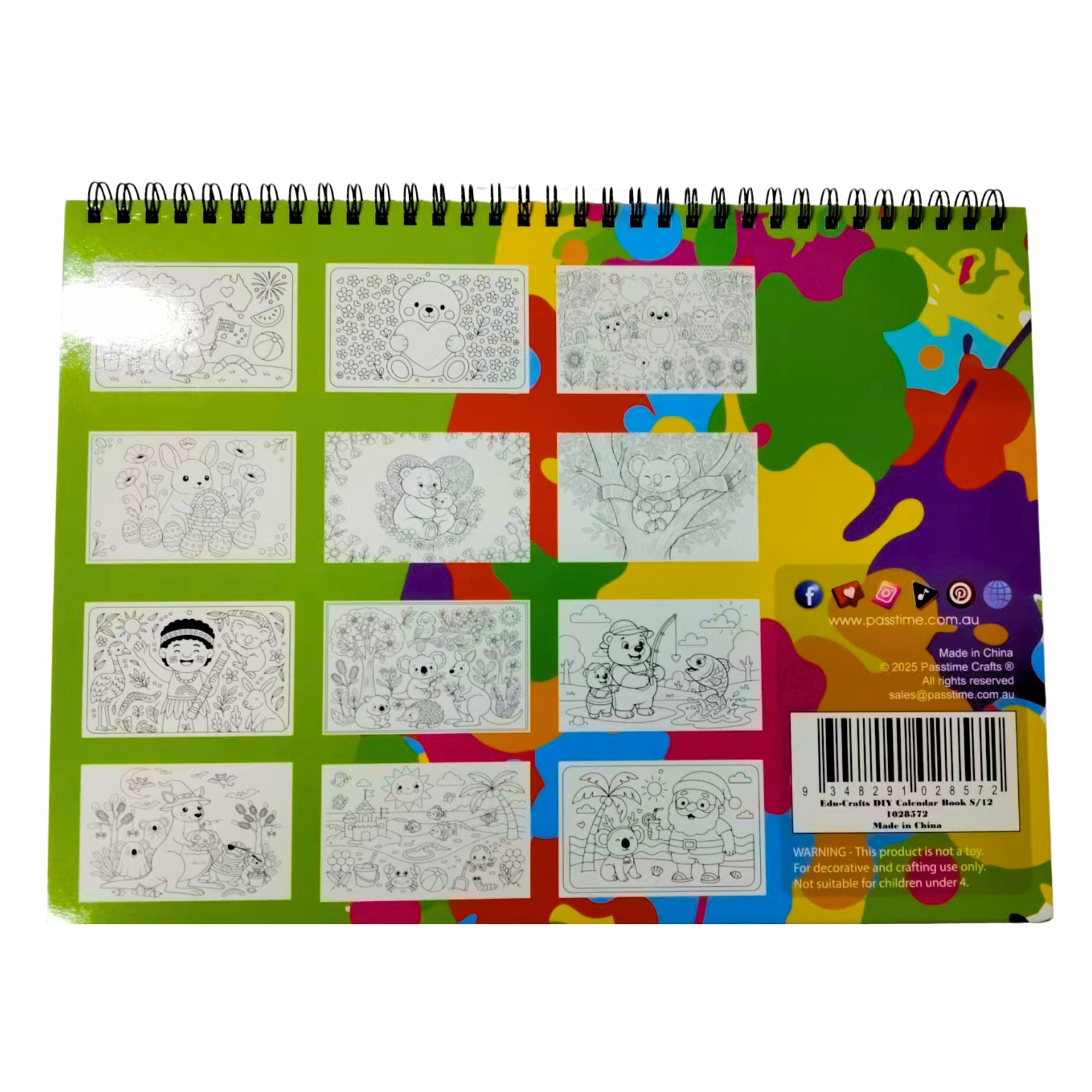 Colour Your Year A4 Calendar