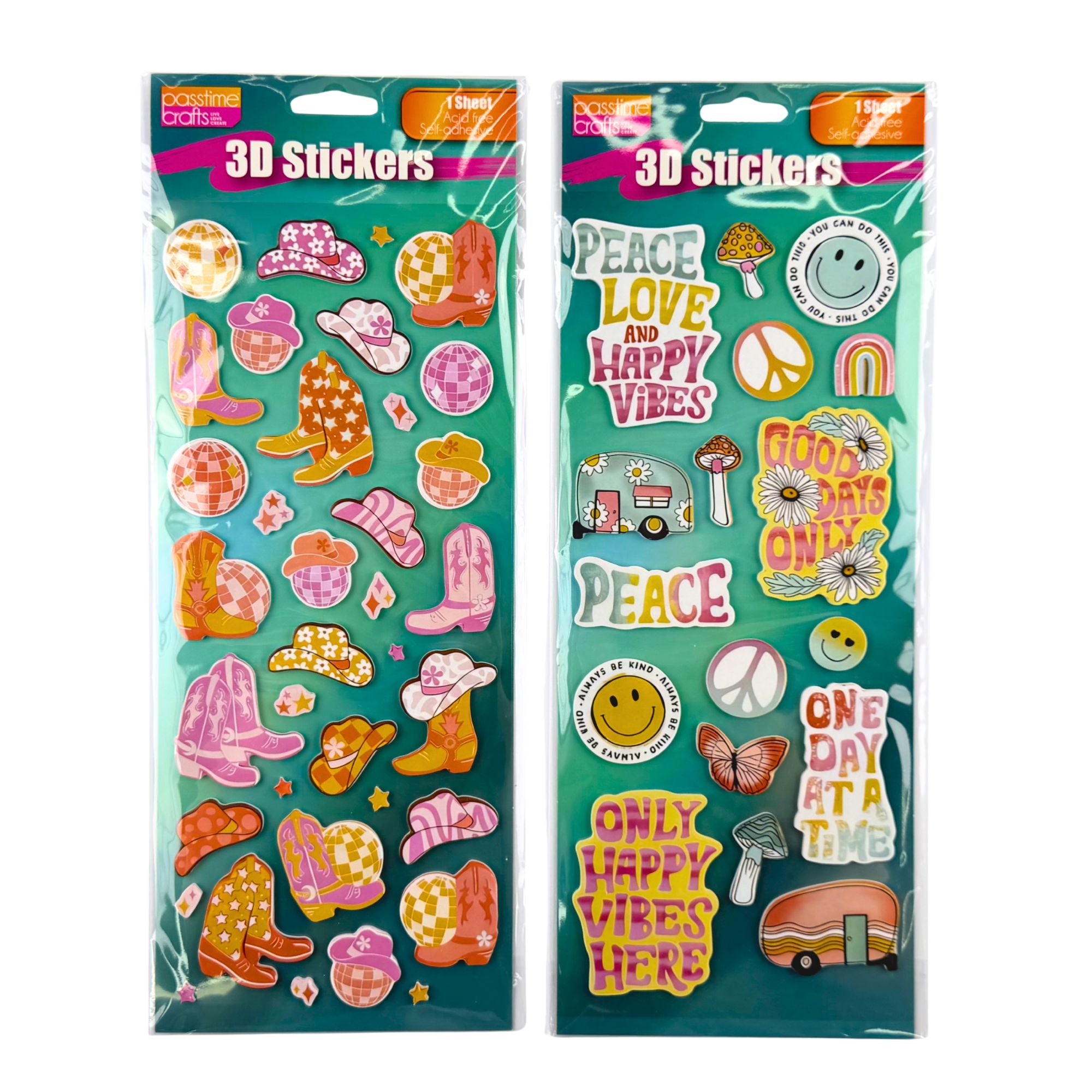 Foam Hippie Cowgirl Stickers