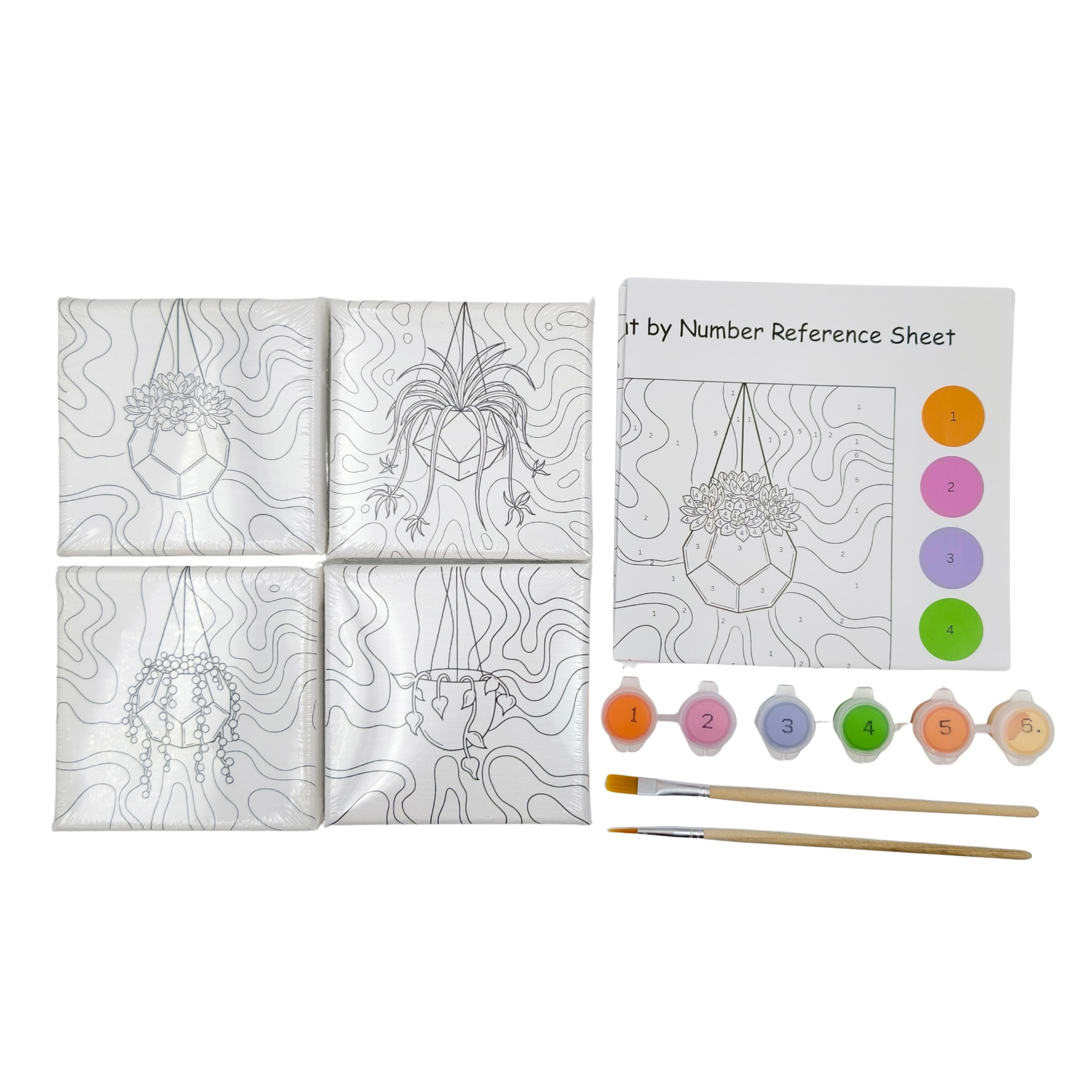 Mini Paint by Numbers Quad Canvas Kit