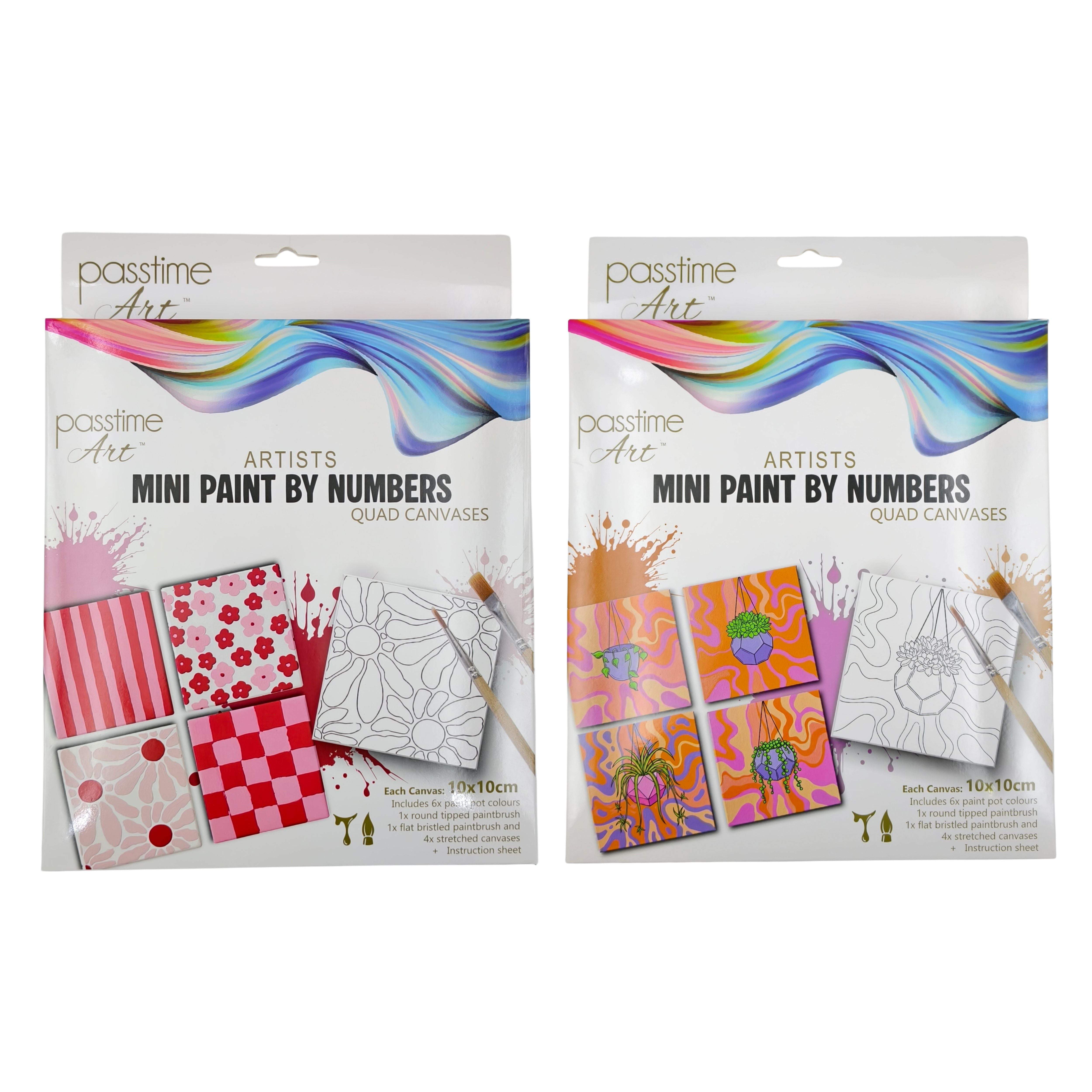 Mini Paint by Numbers Quad Canvas Kit