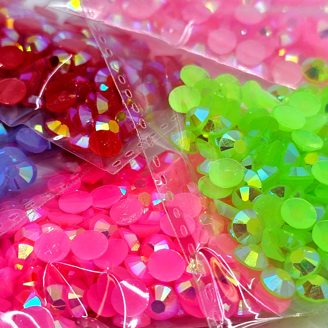 Flatback Rhinestones – 5 Colours, 6mm, 50g