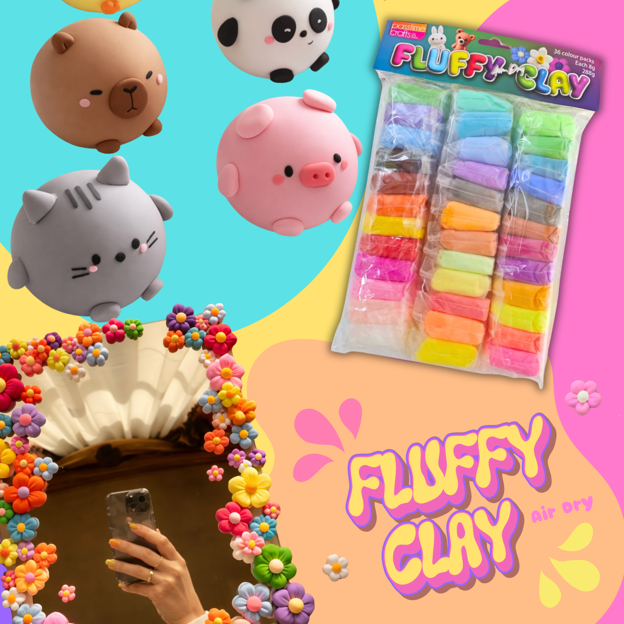 Fluffy Air-Dry Clay Mega Set